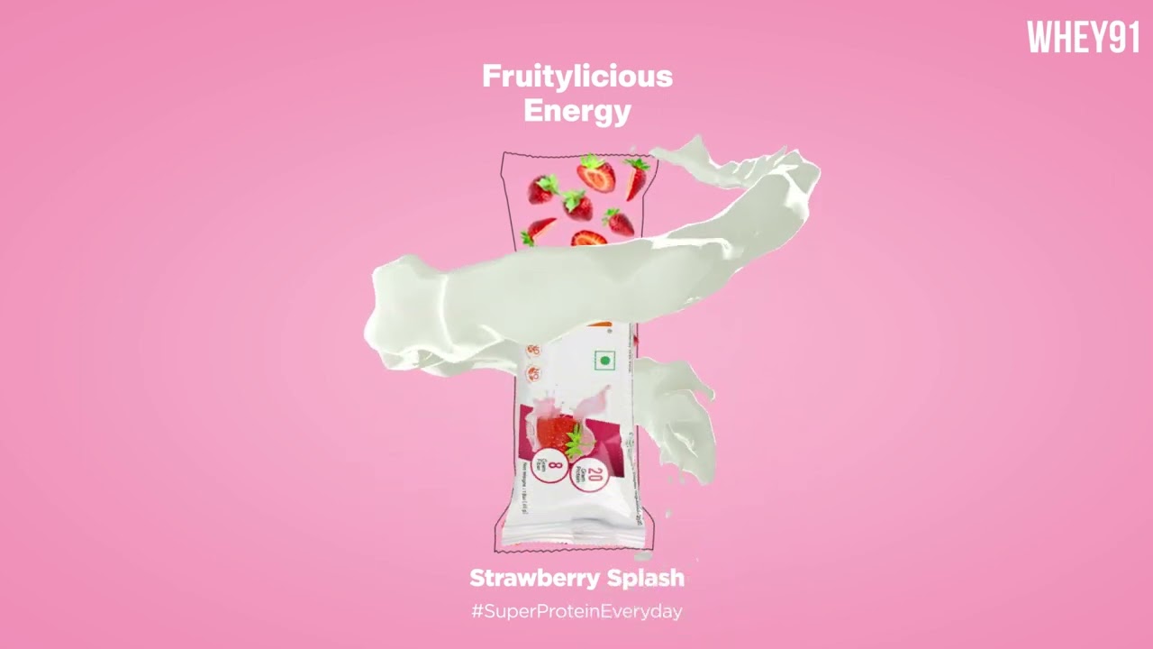 Fruitylicious Splash with Strawberry Protein Bar | Whey91