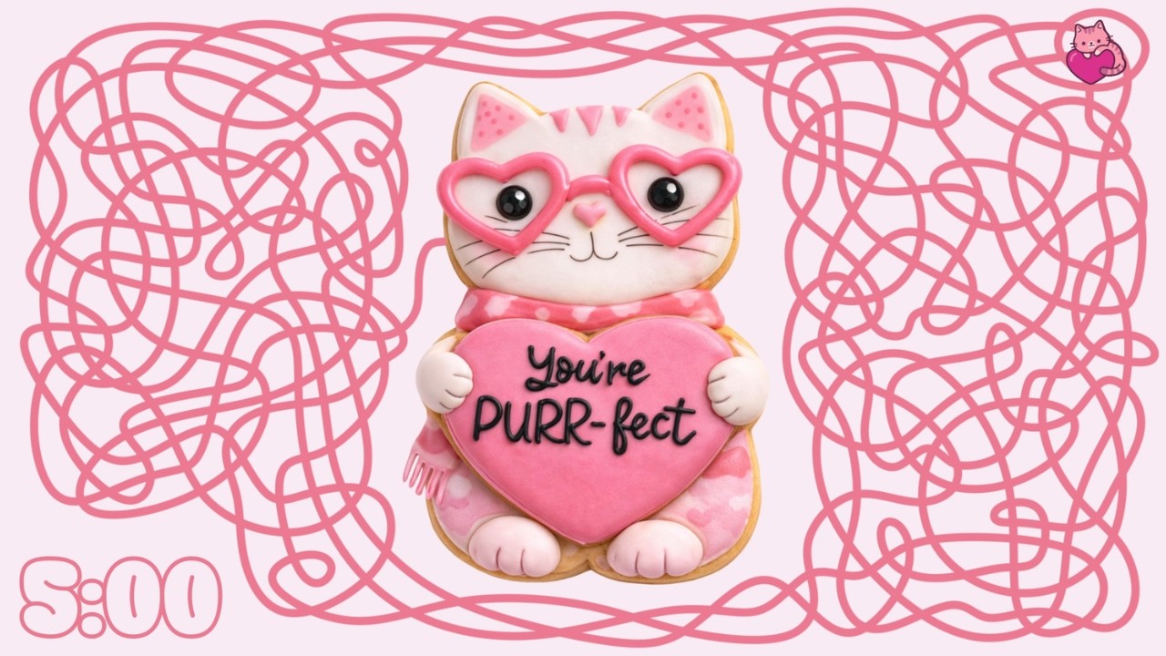 5 Minute Timer Bomb VALENTINES CAT COOKIE