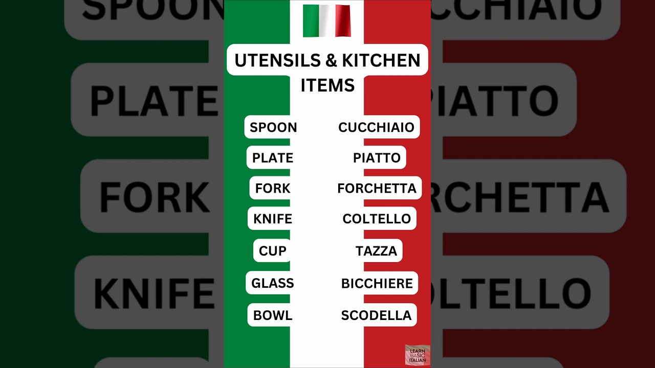 Italian for Absolute Beginners: Lesson 30 (Utensils and Kitchen) 