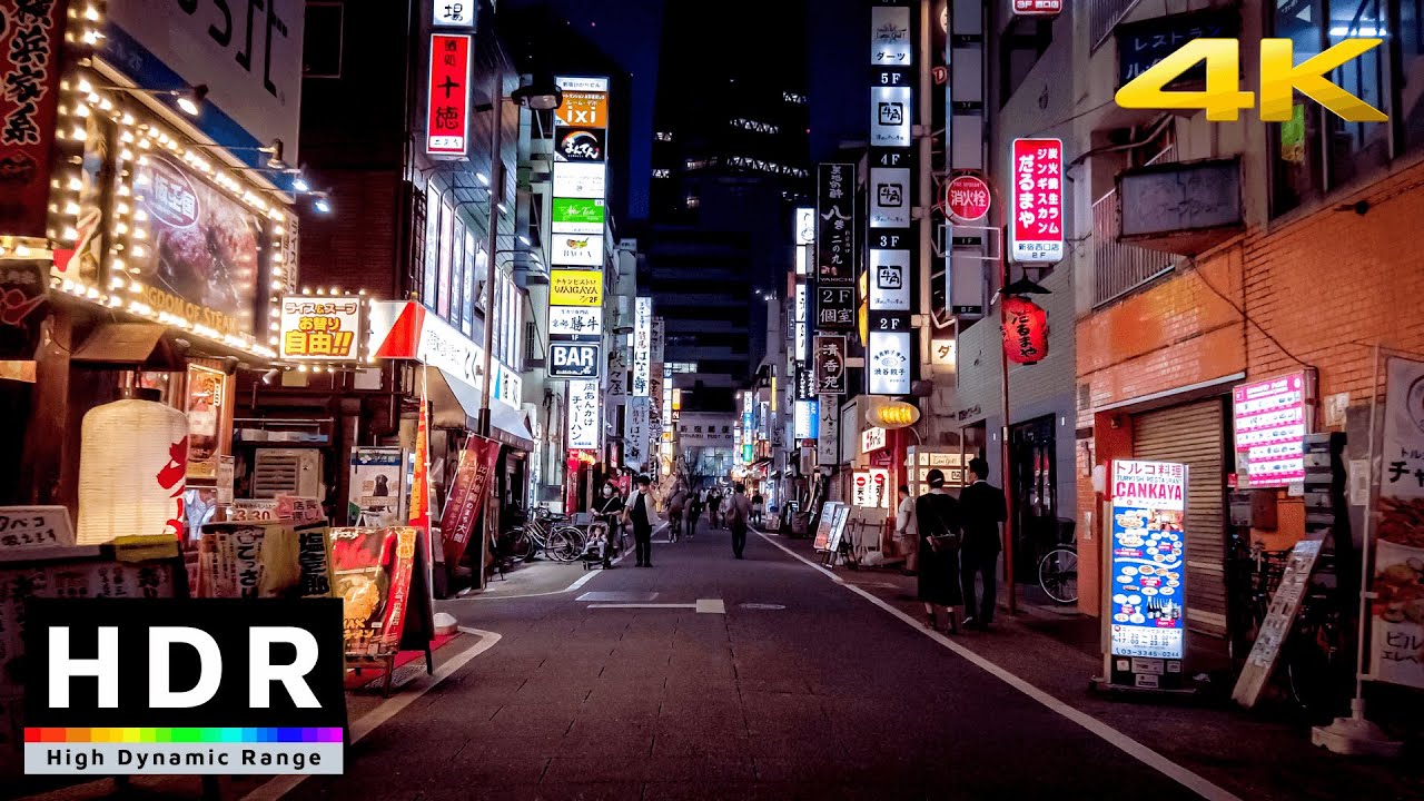 4k 50fps HDR Test - Evening Bike Ride - Shimokitazawa to Shinjuku