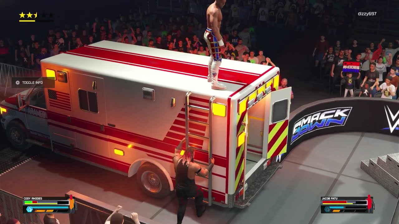 WWE 2K25 Ambulance Match Cody Rhodes vs Jacob Fatu
