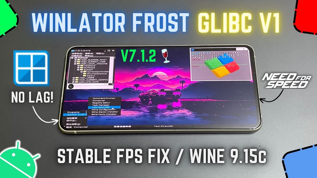 WINLATOR Frost v7.1.2 GLIBC On Android Graphics Test - Stable FPS Fix!