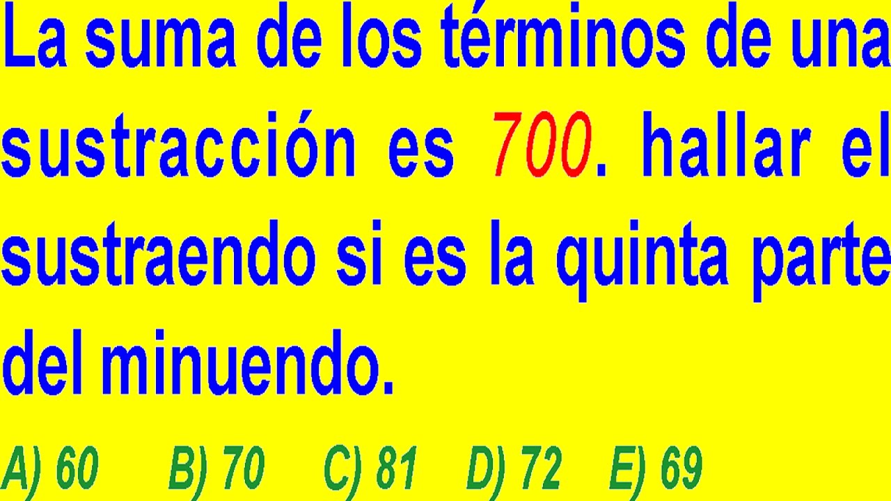 SUSTRACCI&Oacute;N ARITM&Eacute;TICA - EJERCICIO RESUELTO -  PROPIEDADES DEL MINUENDO Y SUSTRAENDO