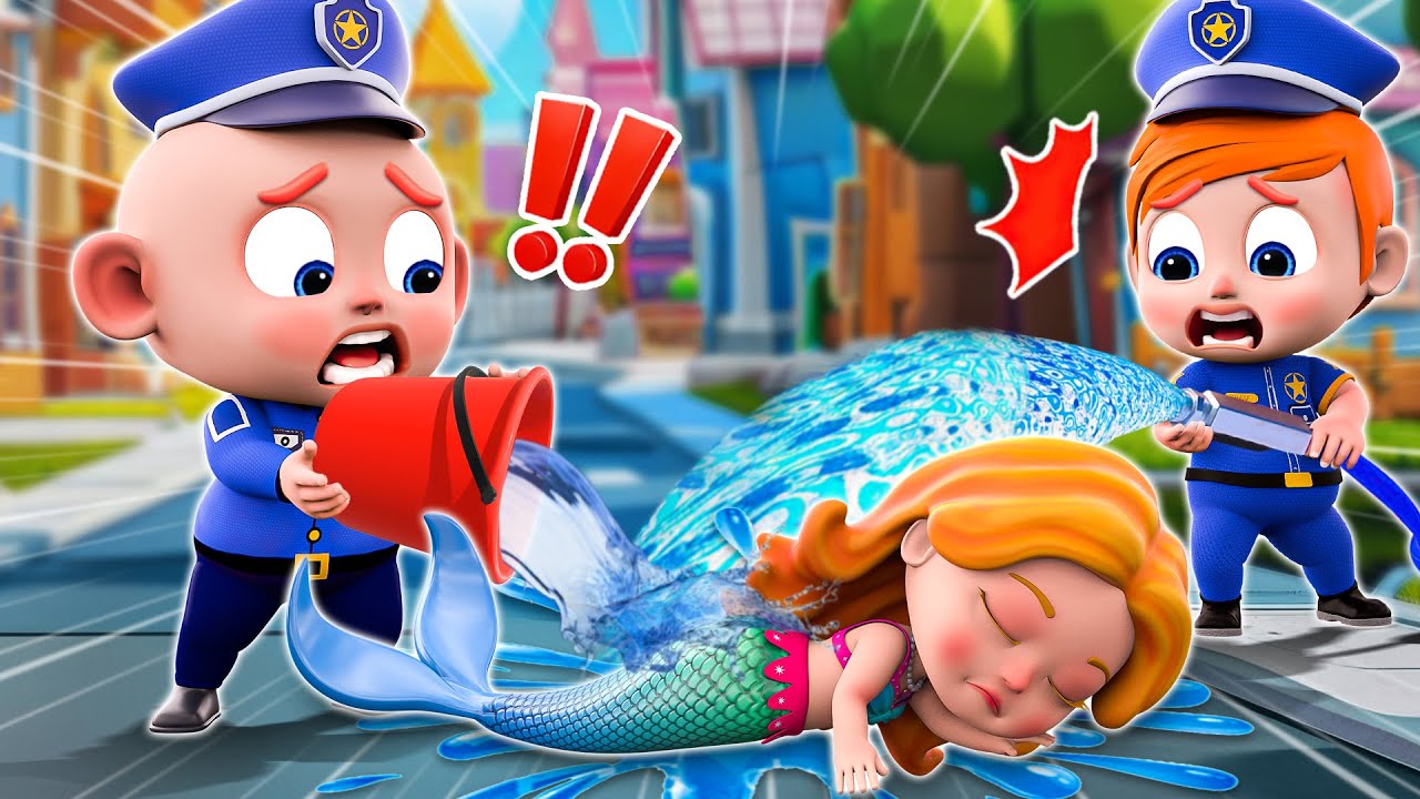 Canción de la Policía | Rescatar a La Sirena | Canciones infantiles para Niños | Little PIB