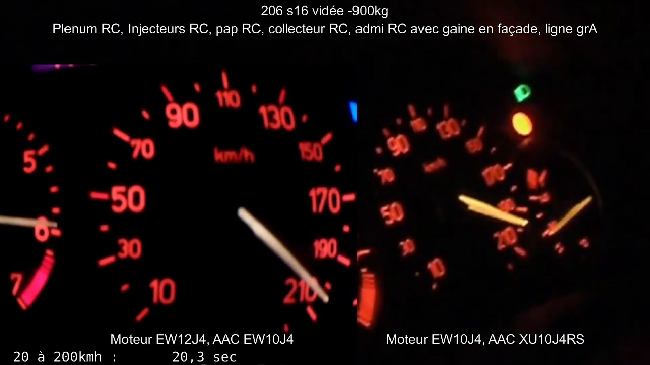 206 s16 2.0 vs swap 2.2 - 0 à 210kmh