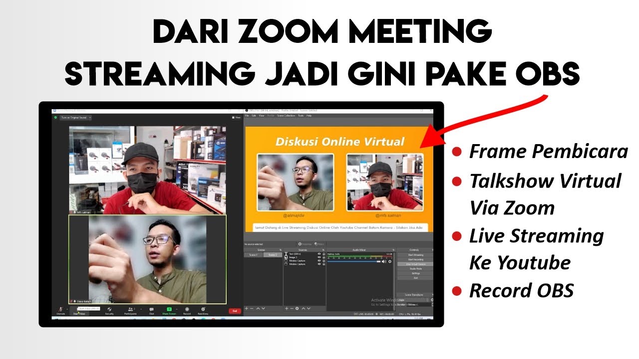 Belajar Menambahkan Pembicara dari Zoom ke OBS - Melayout Frame 2 Pembicara di OBS Untuk Live Stream