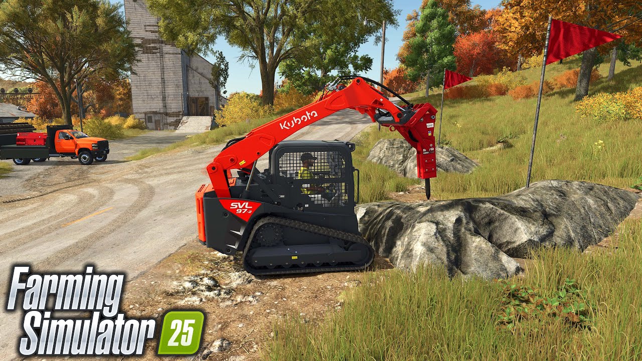 Farming Simulator 25 Early Access -- Hammering Rocks And Sell The Derbis -- USA Map