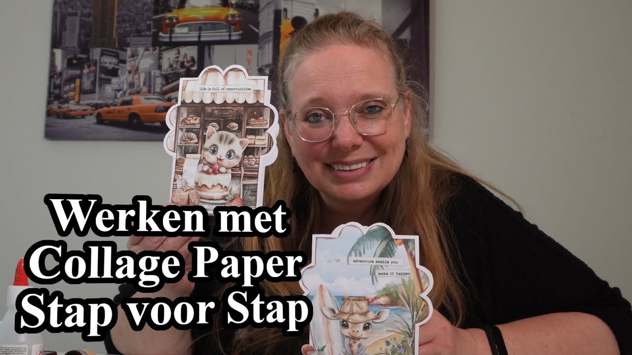 Collage paper van CraftLab op een tekenstencil