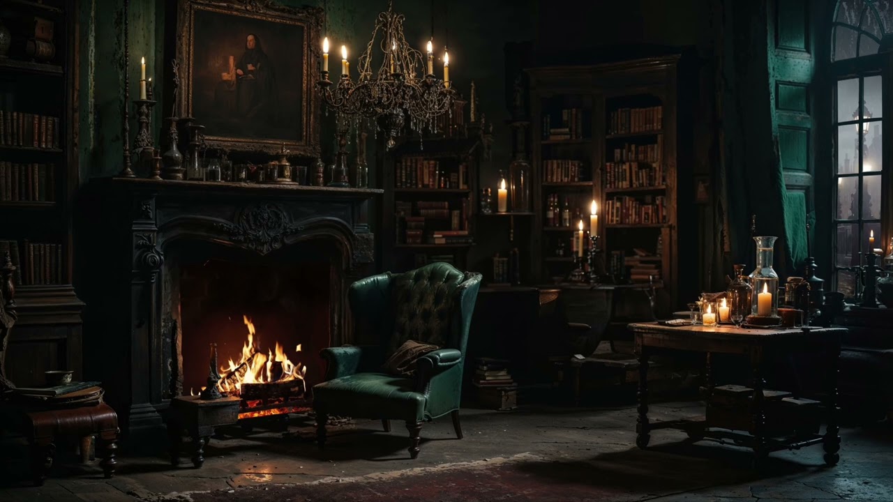 Snape’s House on Spinner’s End with Fireplace & Rain Ambiance
