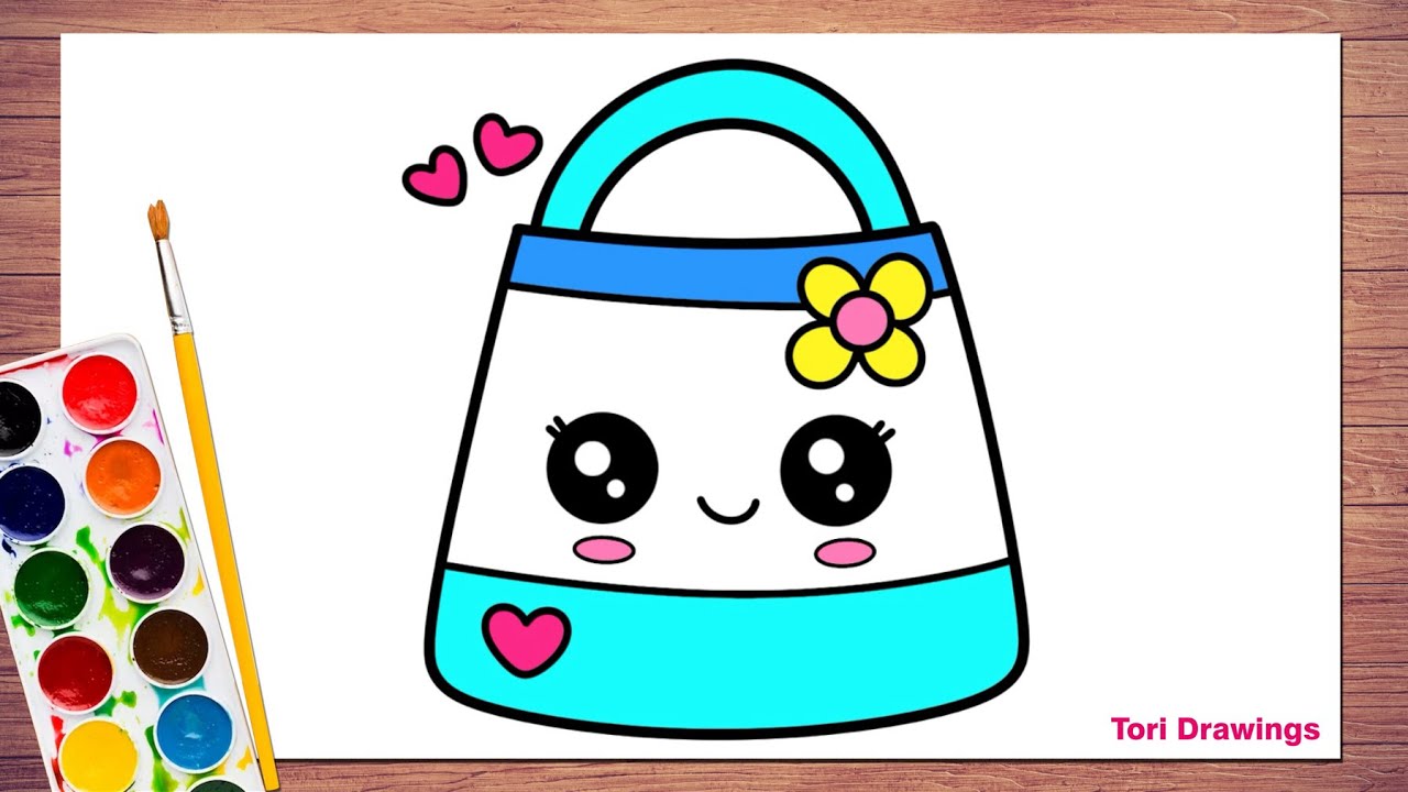 How to Draw Handbag 👜 | Ladies Purse Drawing Step by Step | Handbag Drawing Tutorial