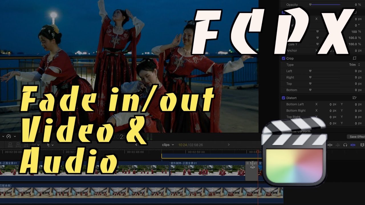 Keyframe Fade In & Fade Out using FCPX (audio & video)  | Final Cut Pro X Tutorial
