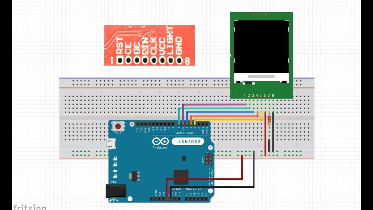 22. Jak do Arduino Leonardo podłączyć wyświetlacz z Nokii 5110?