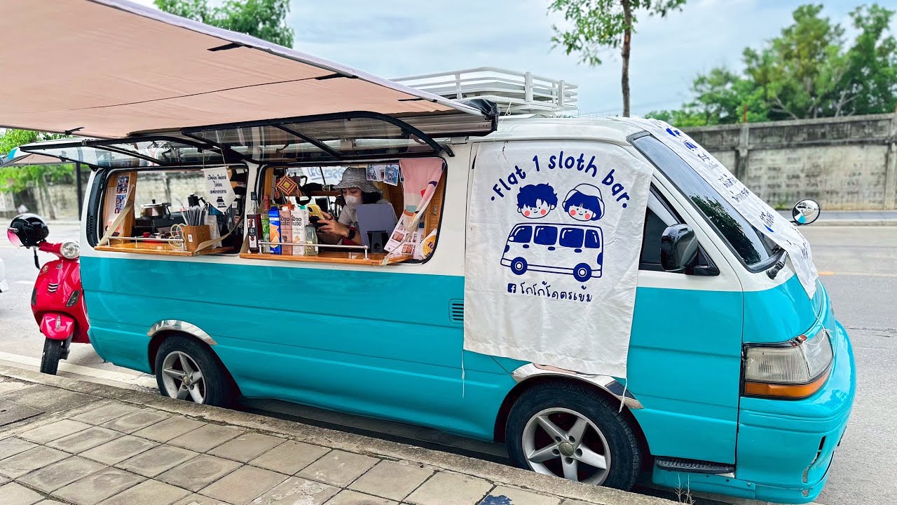 Cafe Vlog Mini Coffee Shop Van Cute Mobile Kopi Small Business Ideas Barista Work Relaxing Mood 4K