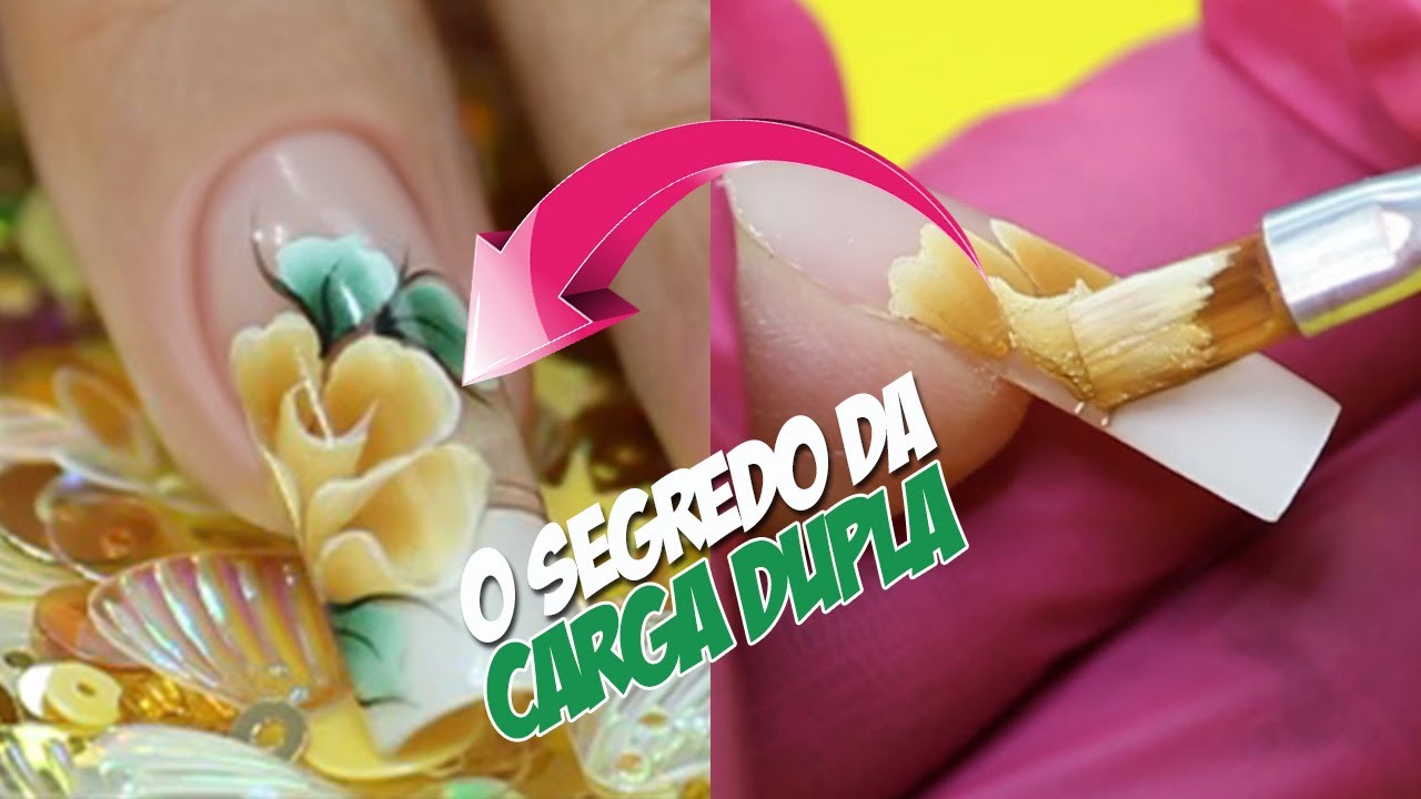UNHAS DECORADAS COM FLORES EM CARGA DUPLA PASSO A PASSO