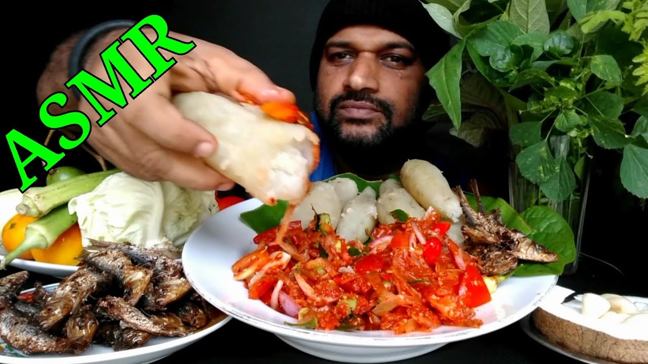 Boiled sweet potatoes with fried fish and chili salt sauce /Mukbang / Food eating show [ASMR]…