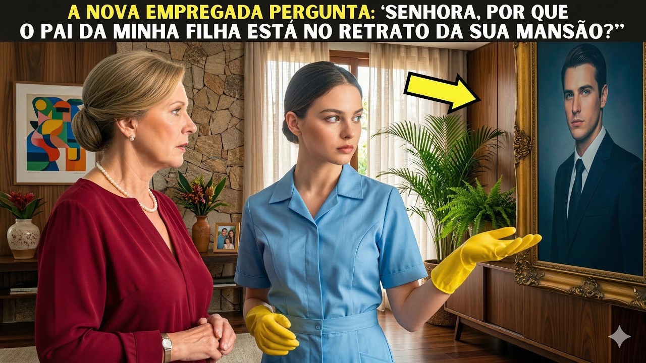 A nova empregada pergunta ‘Senhora, por que o pai da minha filha está no retrato da sua mansão’