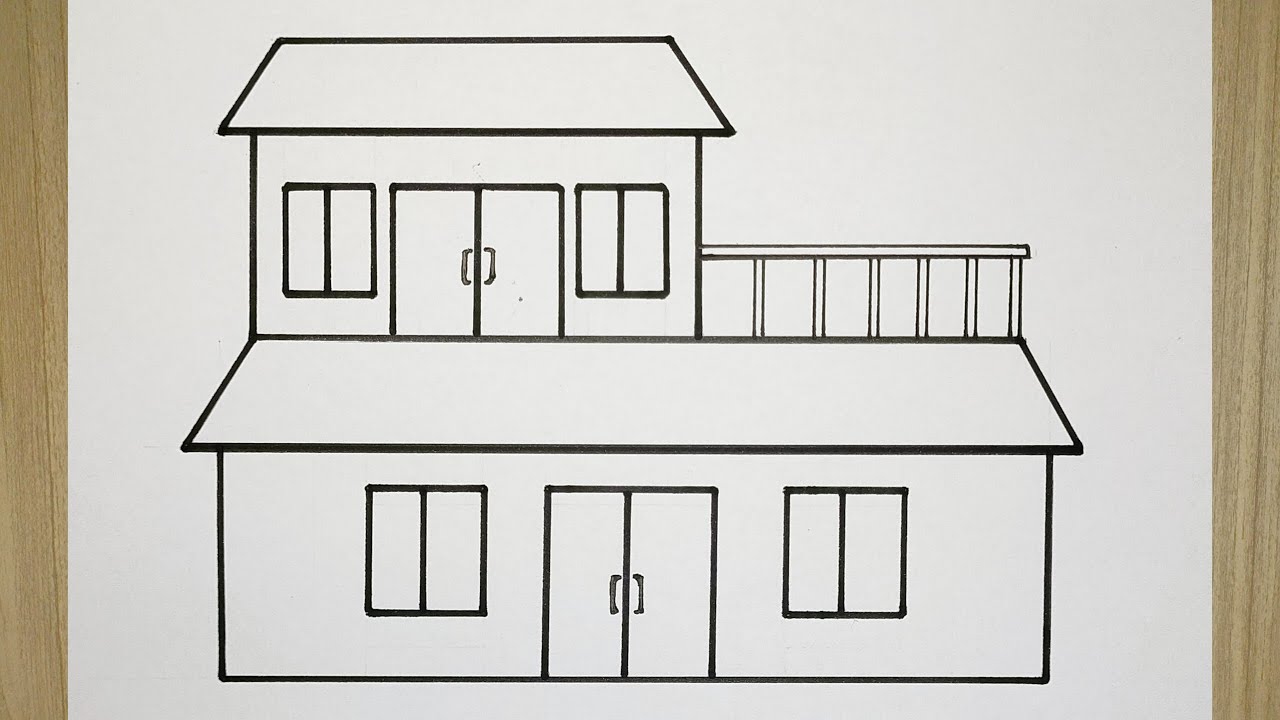 Cara menggambar rumah tingkat yang bagus dan gampang