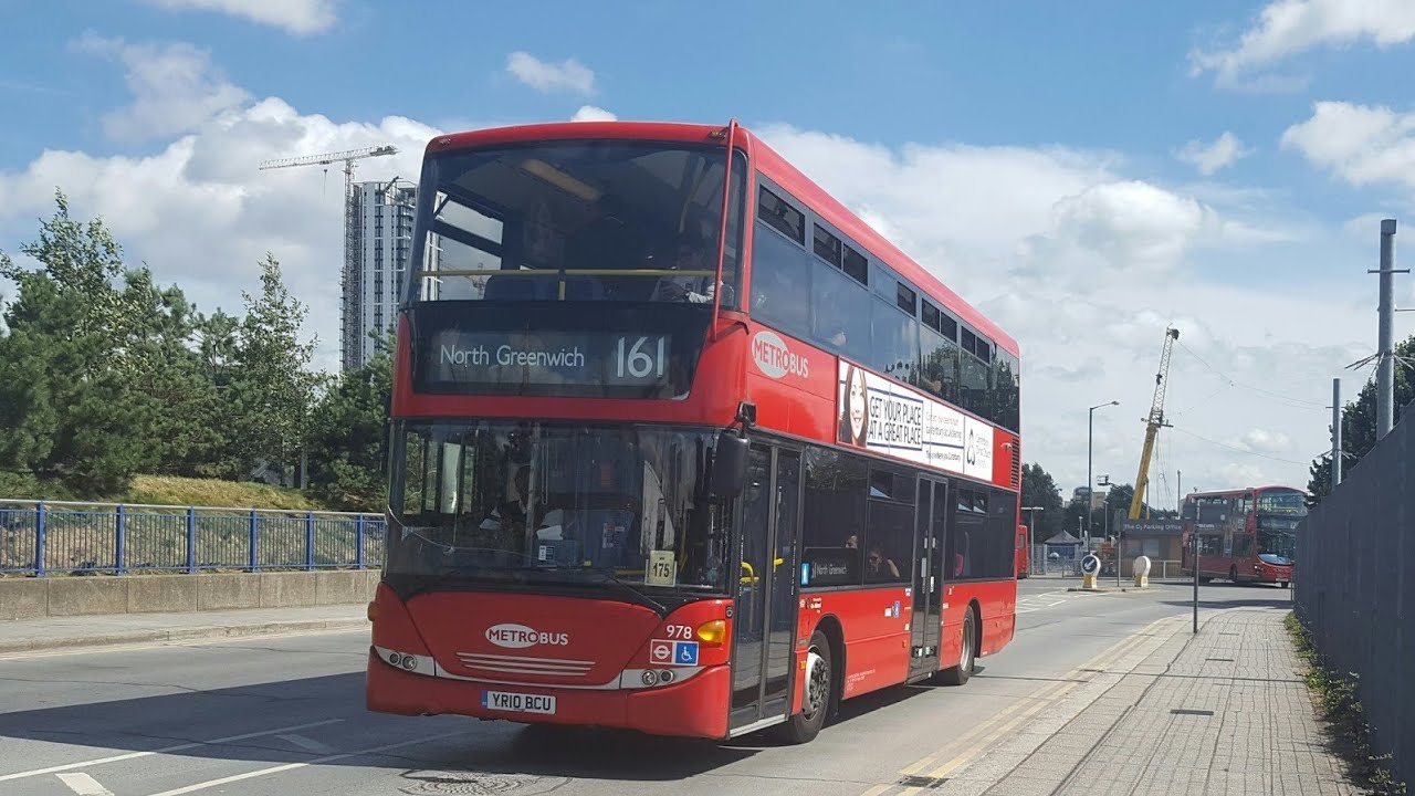 London bus 161 journey from Chislehurst to North Greenwich, UK.