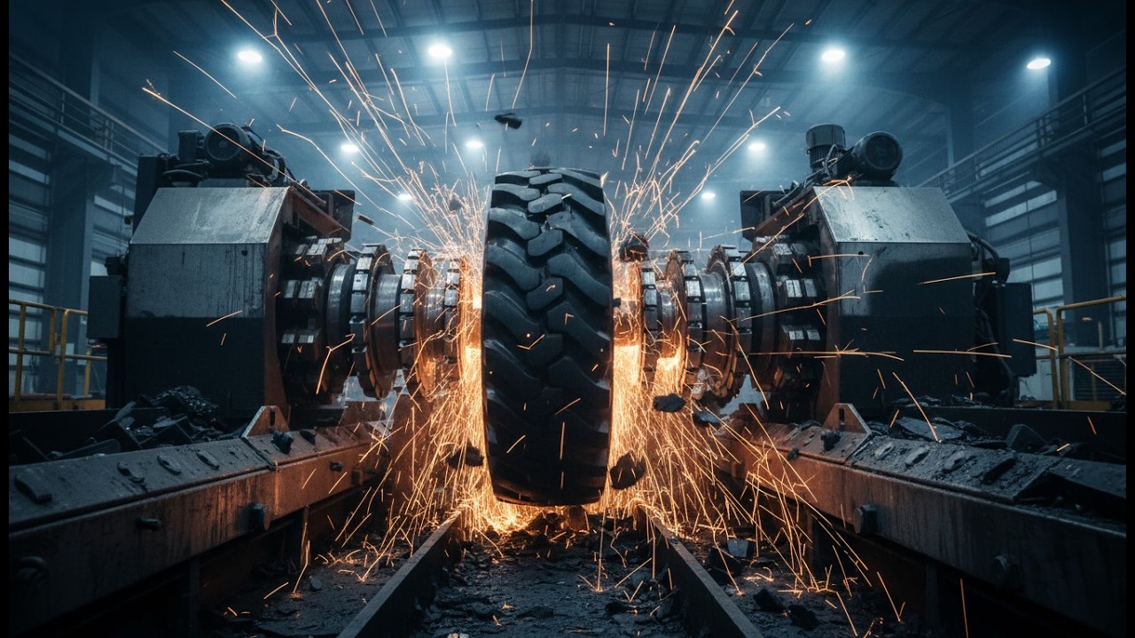 Inside a Mega Tire Shredding Plant – Turning Old Tires Into New Products (Full Process)