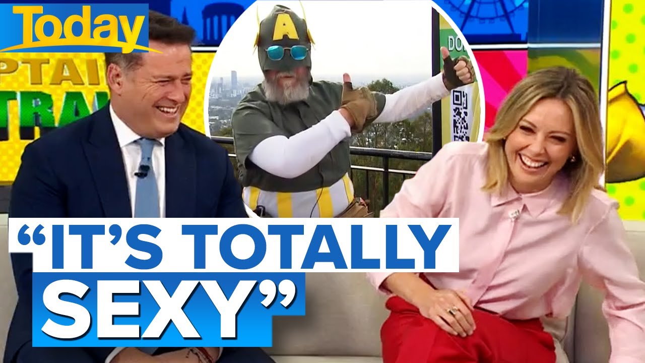 Brisbane icon&rsquo;s superhero poses leaves Karl and Ally in stitches | Today Show Australia