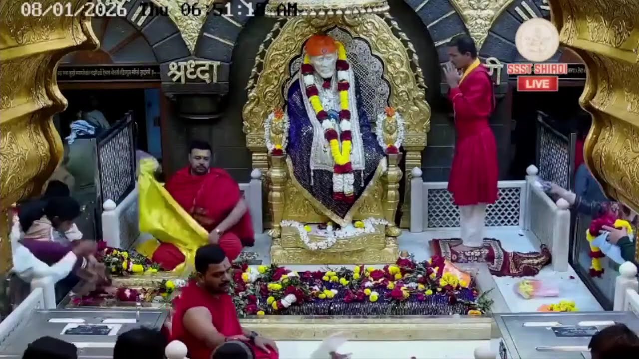 live sai baba darshan today 8, January 2026 #saibabalive