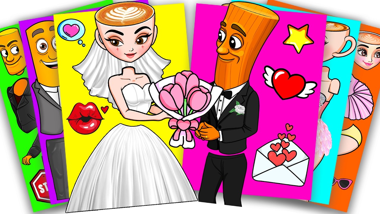 BEAUTYFUL BRAINROT WEDDING of BALLERINA CAPPUCCINA and TUNG TUNG TUNG SAHUR | Sticker Book DIY