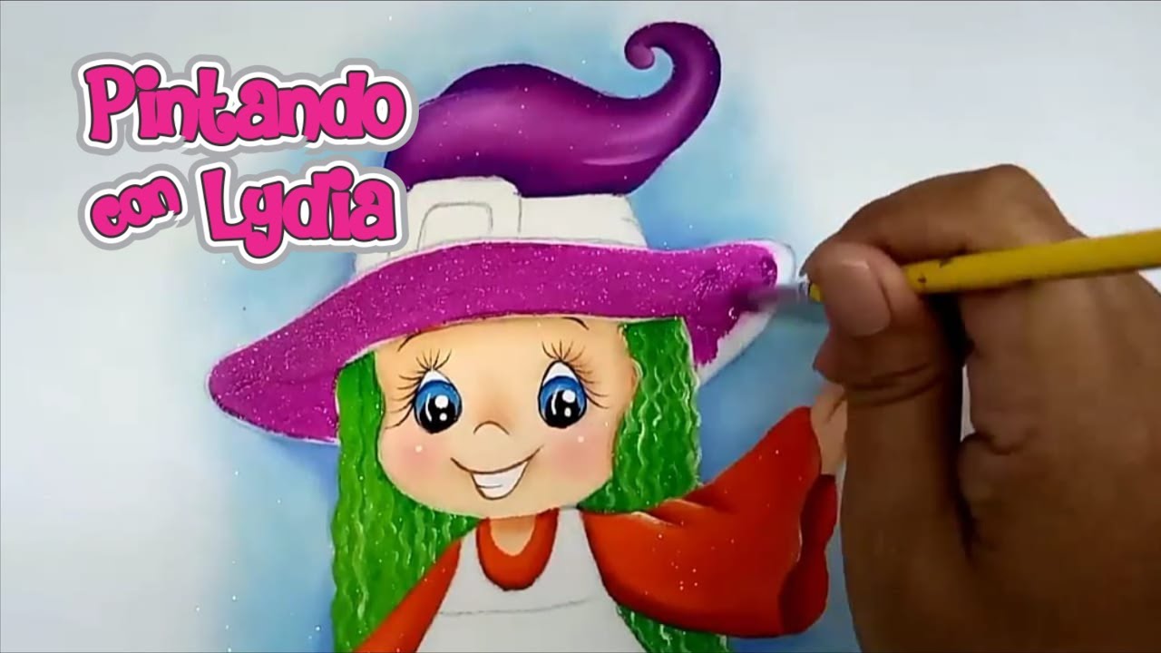 Pintura textil muñequita brujita para halloween pintura en tela tutorial paso a paso 2018