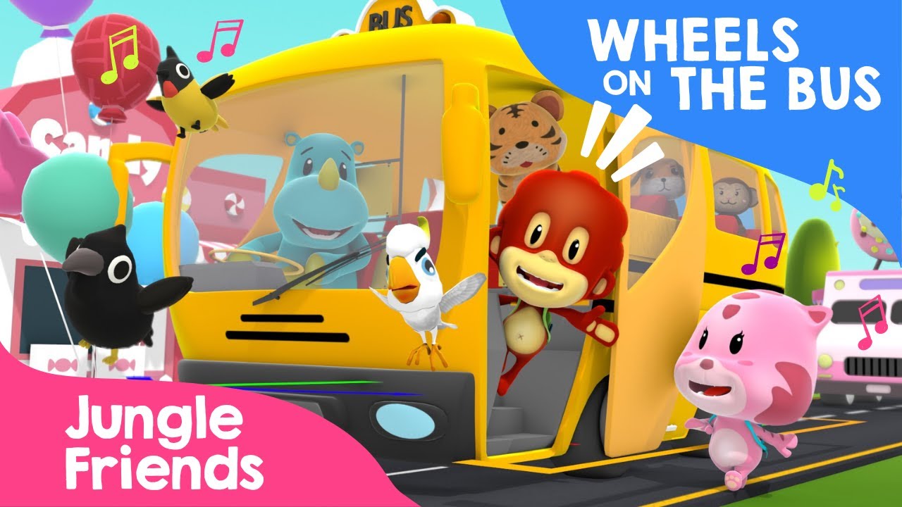 Wheels on The Bus - Jungle Friends Nursery Rhymes