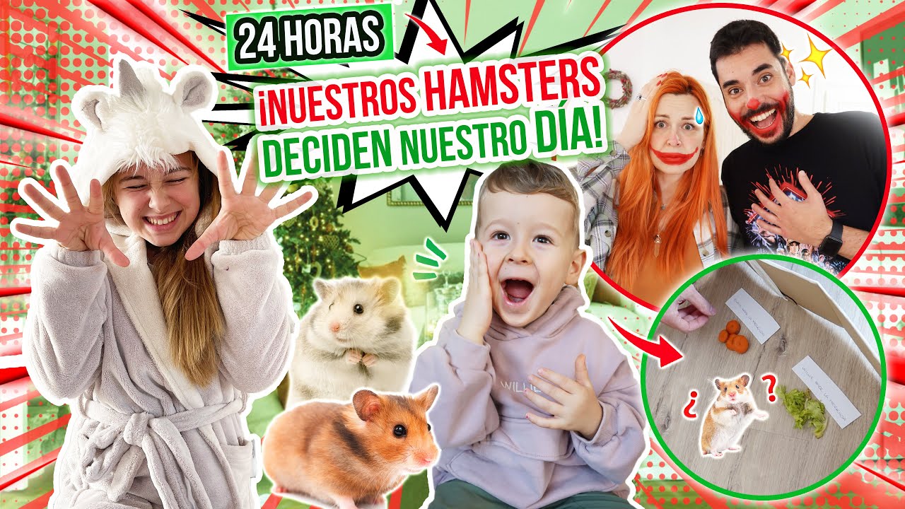 24 HORAS ⏰ Nuestros HAMSTERS 🐹 DECIDEN nuestros DÍA en FAMILIA! 😱 Familia Carameluchi