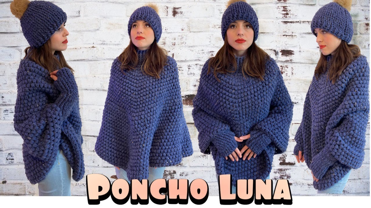Poncho Luna au crochet - Toutes tailles - Tuto en français explications pas à pas