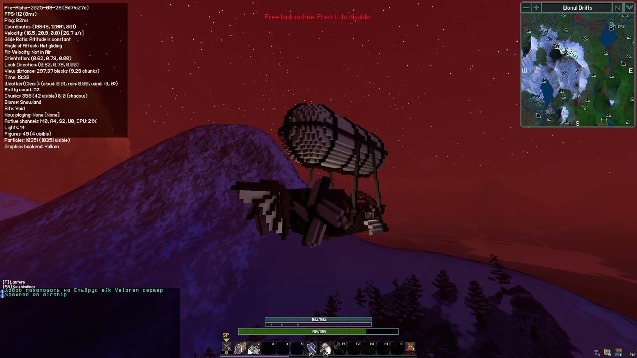 Veloren | Piloting airship from Senberg to Costin on @TheDJs3000 Server