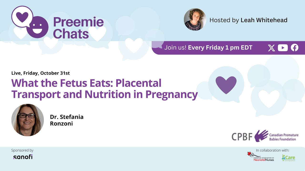 LIVE - Preemie Chats -Dr. Stefania Ronzoni on October 31 at 1 pm EDT