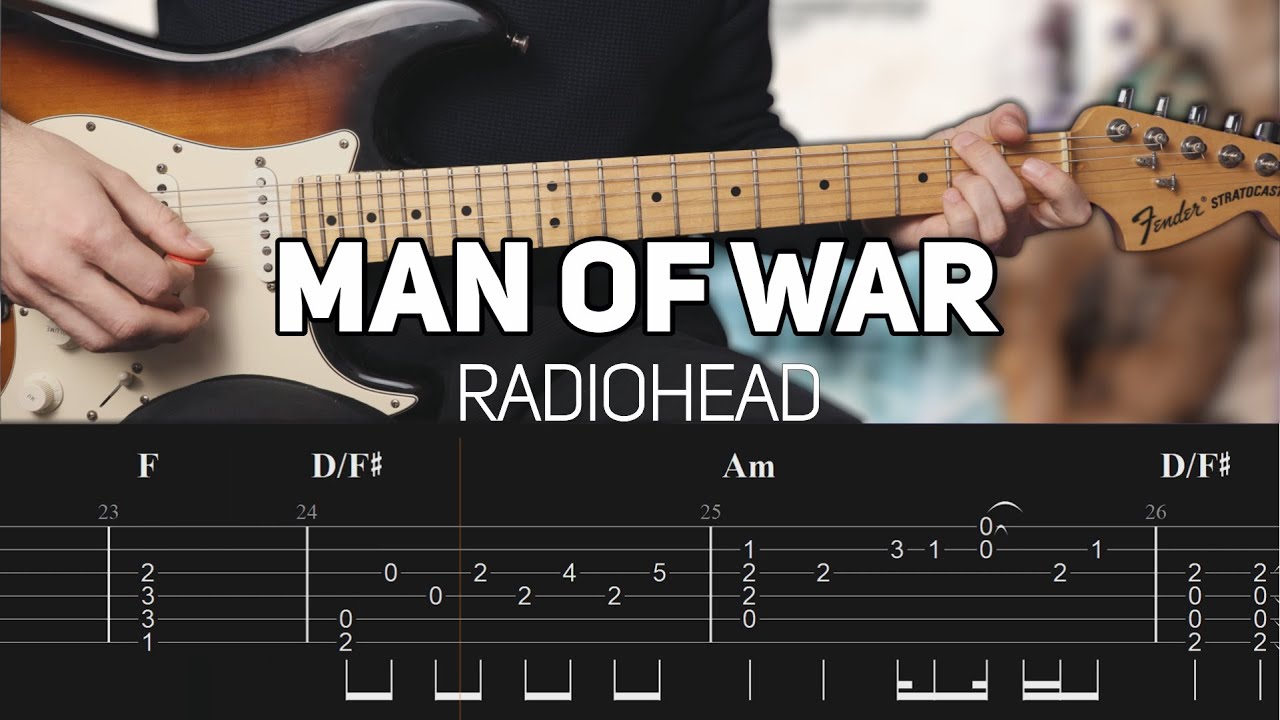 Radiohead - Man Of War (Guitar lesson with TAB)