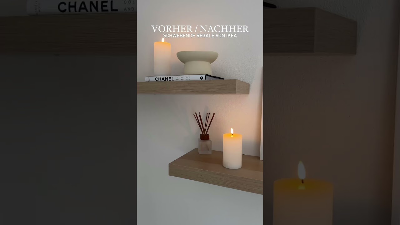 Schwebende Regale von Ikea im Wohnzimmer 