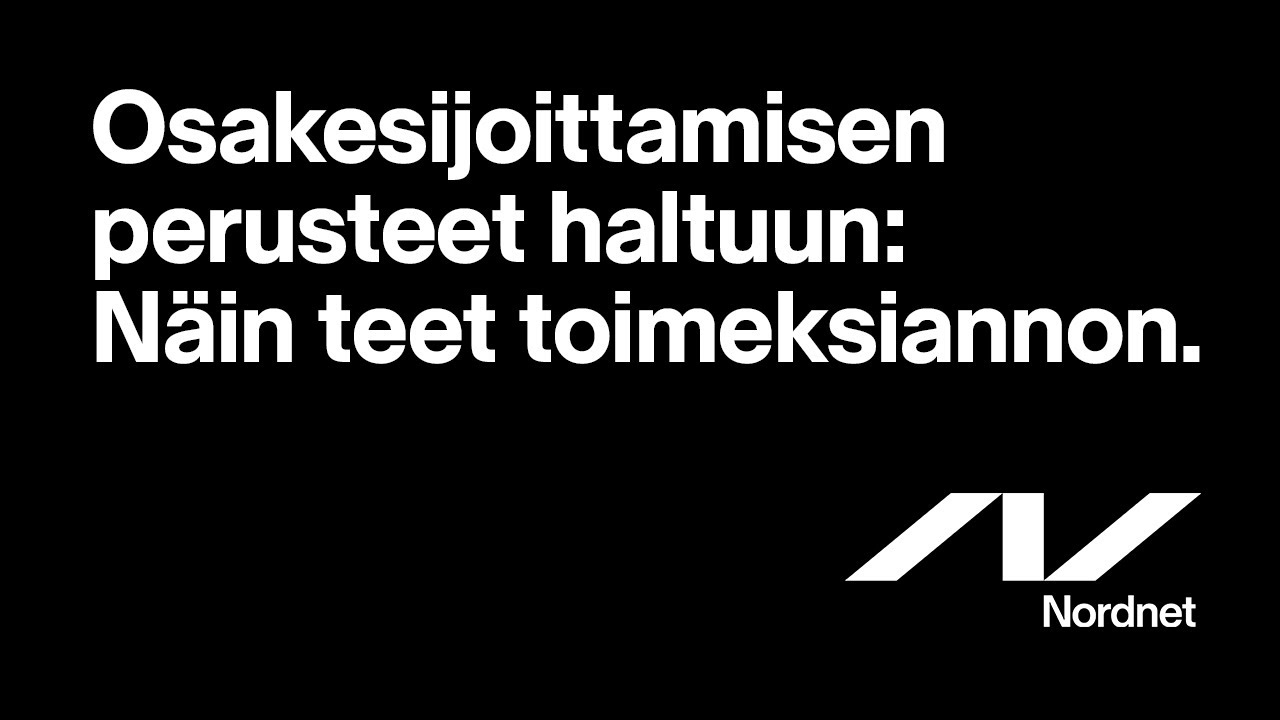 N&auml;in ostat ja myyt osakkeita eli teet toimeksiantoja Nordnetin verkkopalvelussa