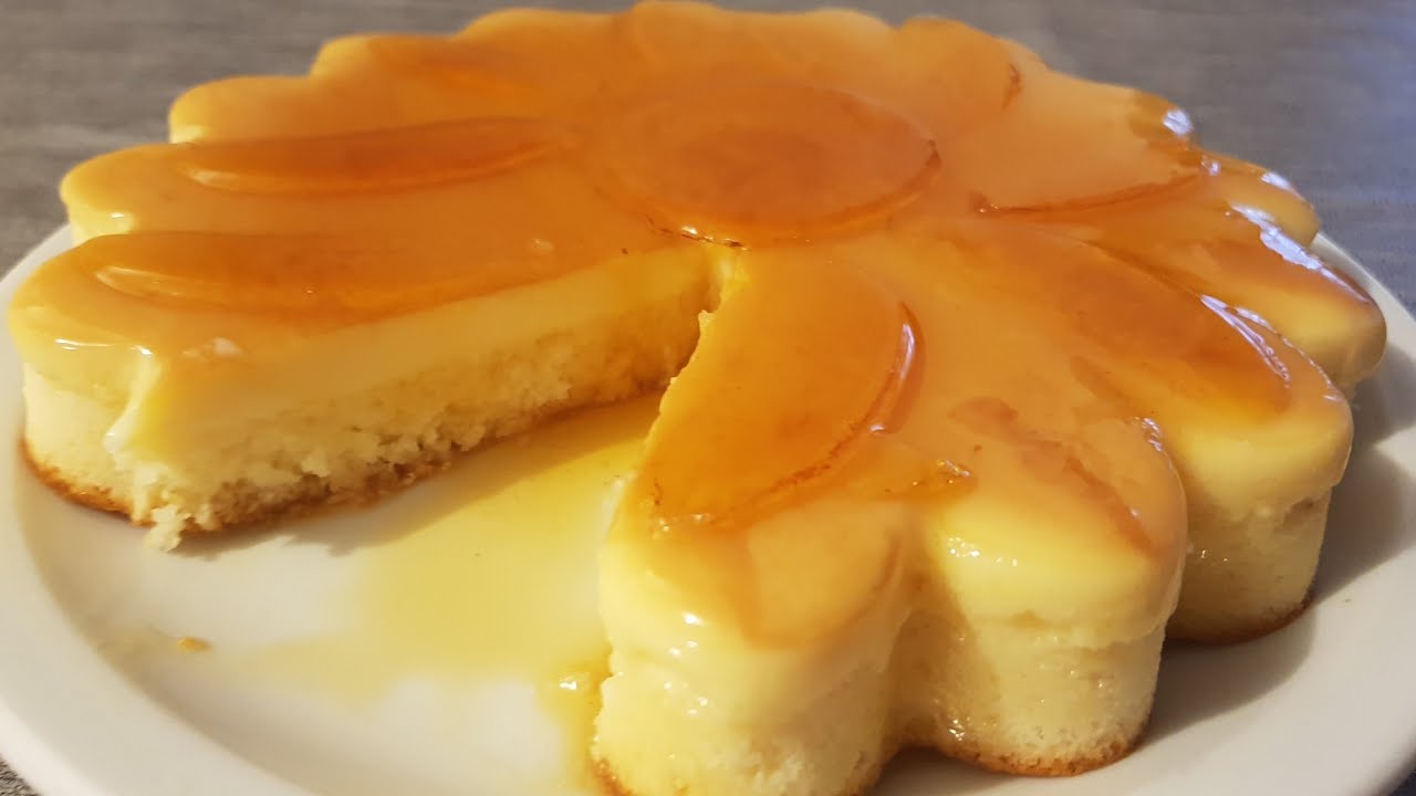 Gâteau magique au flan caramel et à la noix de coco