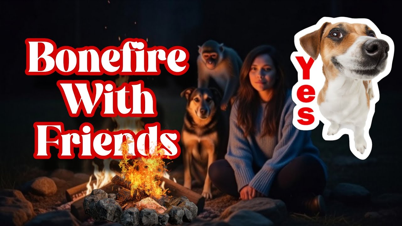 Bonfire with friends and new jacket for dogesh 