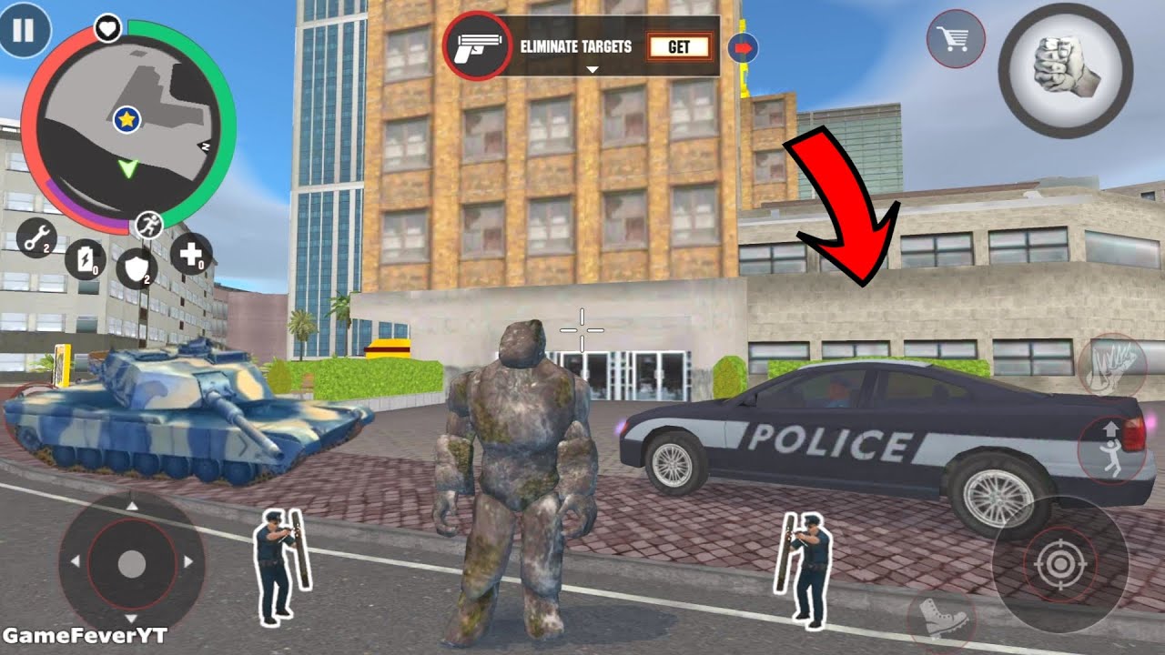Stone Giant (Golem Man Fight Police Robot) Golem Fangs Thorns on Road - Android Gameplay HD