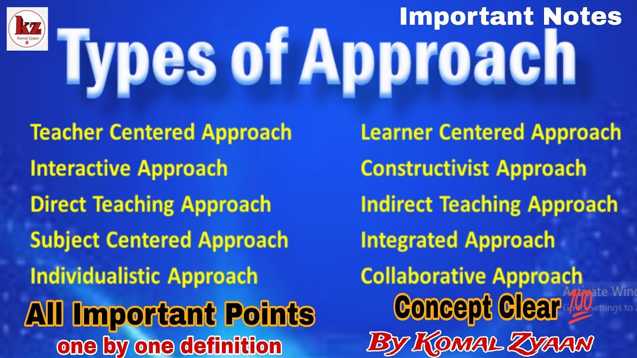 Types of Approach| Approach|what is Approach|10 types of Approaches|Komal Zyaan|