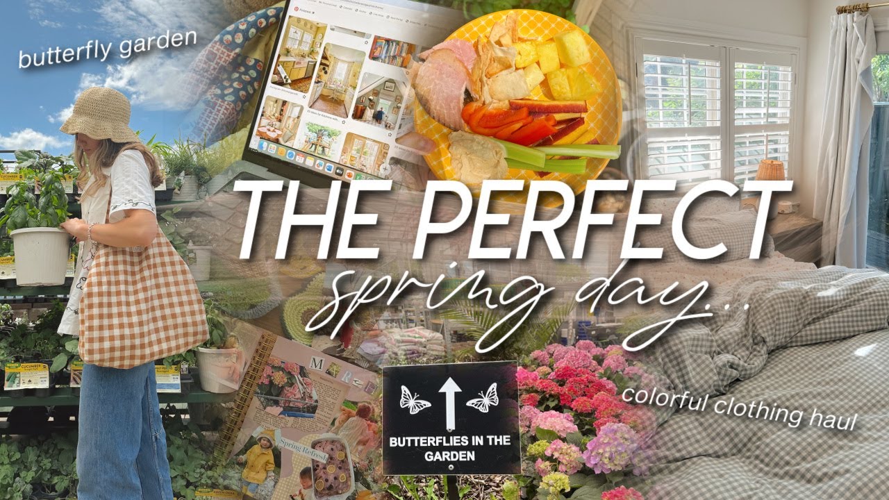 THE PERFECT SPRING DAY | butterfly garden, baking cookies, scrapbooking, & colorful clothing haul 🦋