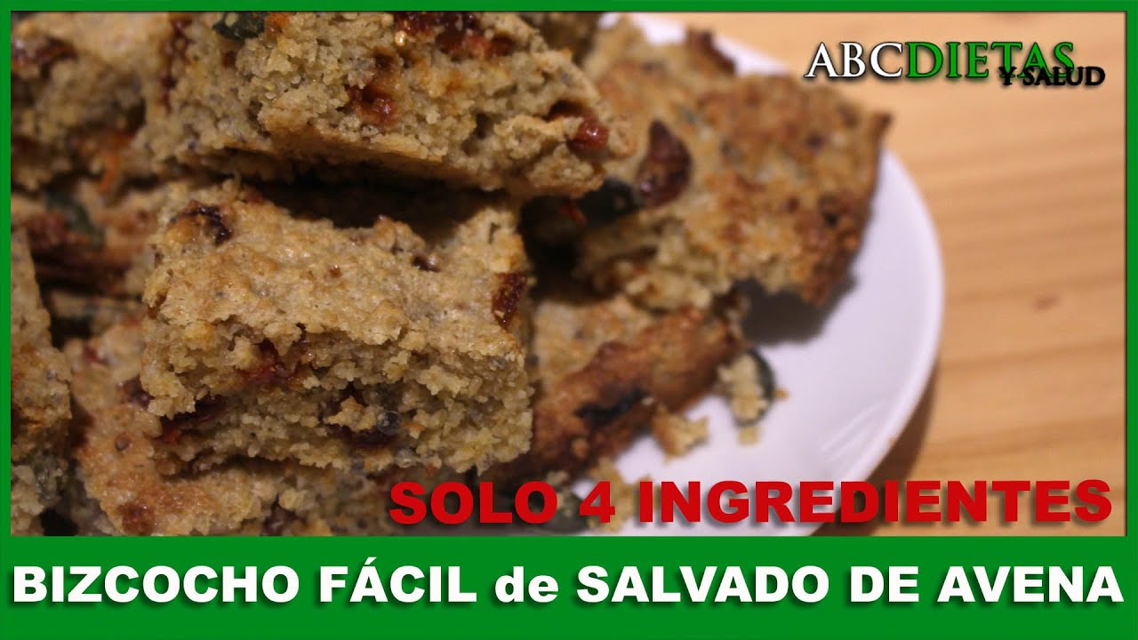 BIZCOCHO FÁCIL de SALVADO de AVENA: solo 4 INGREDIENTES