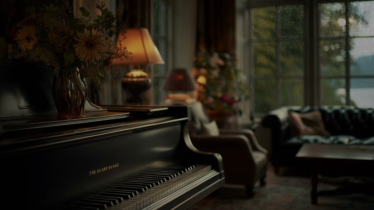 PIANO RELAX| Minimal Piano Music and Rain Outside the Window for Deep Relax, Sleep and Quiet Moments