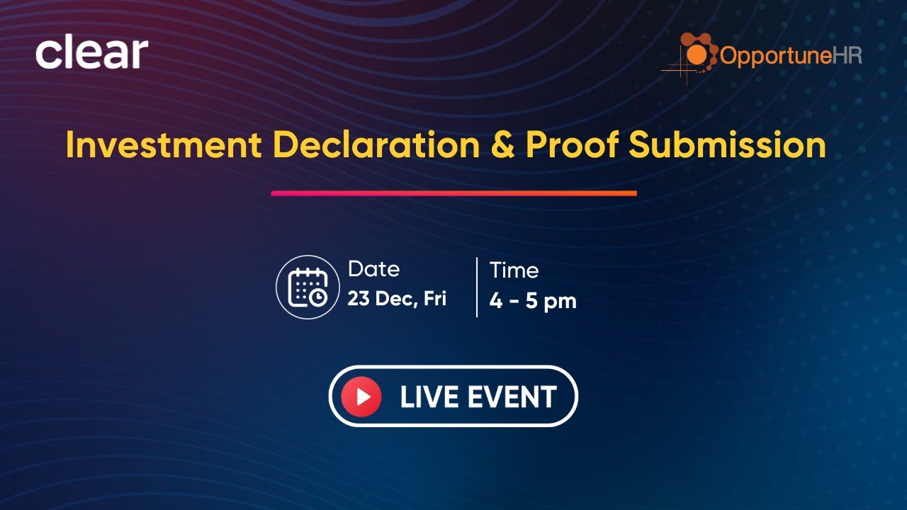 Investment Declaration and proof Submission