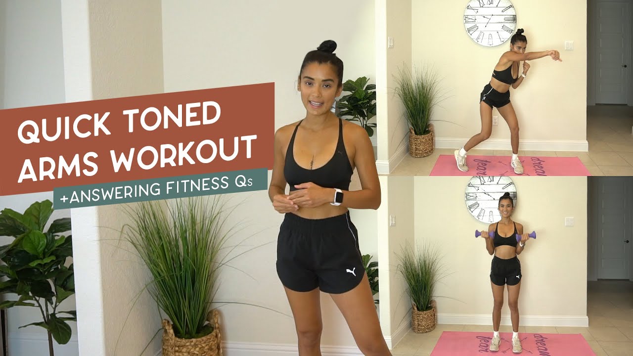 Quick Toned Arms Workout + Answering Your Fitness Qs | Michelle Madrigal