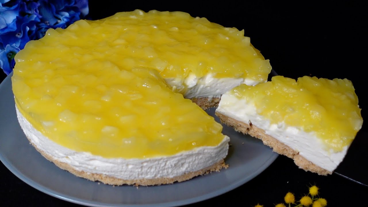 Cheesecake all'Ananas‼️ Torta Fredda SENZA COTTURA 😋 Ricetta semplice!