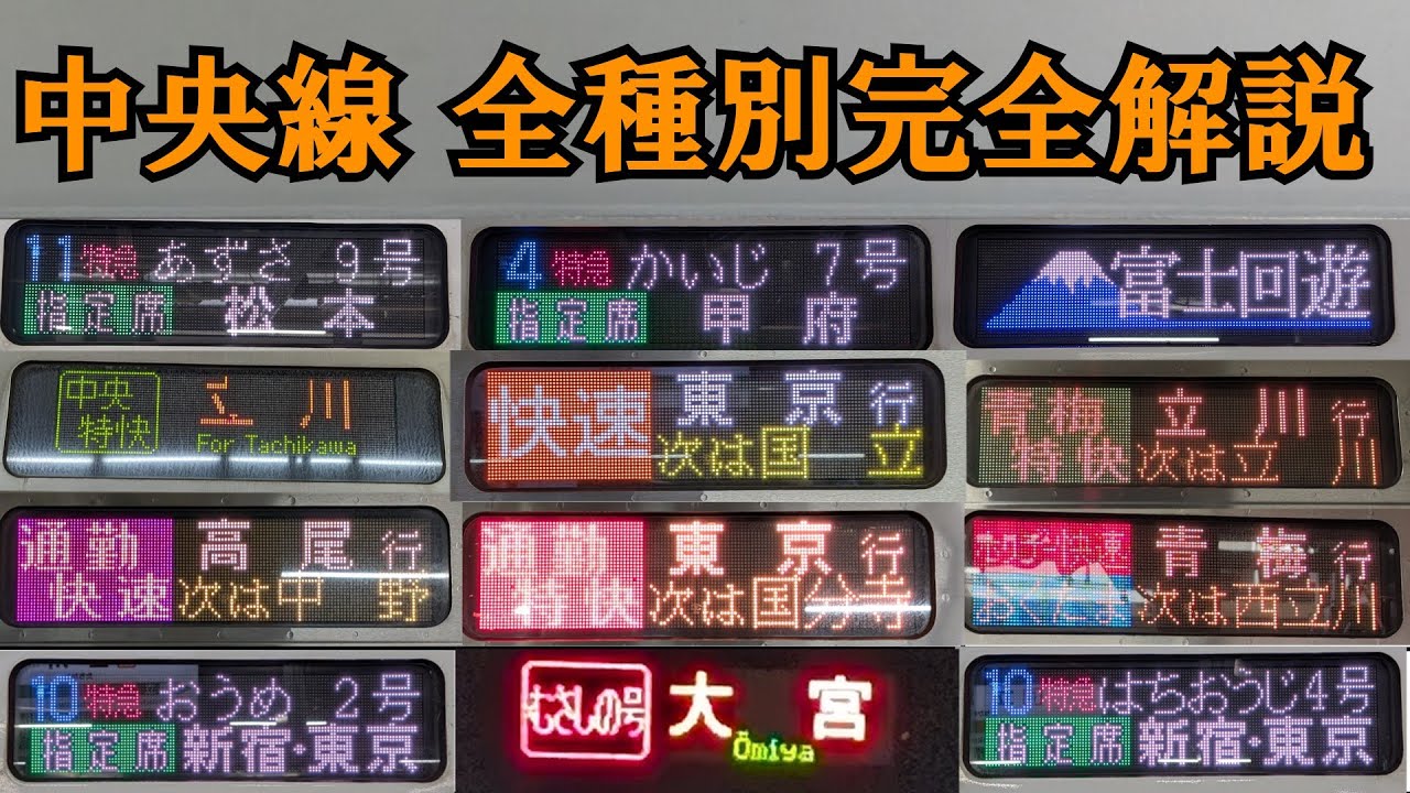 【複雑な停車駅を完全解説!!!】乗り間違い注意！！　中央快速線の全種別を解説します！
