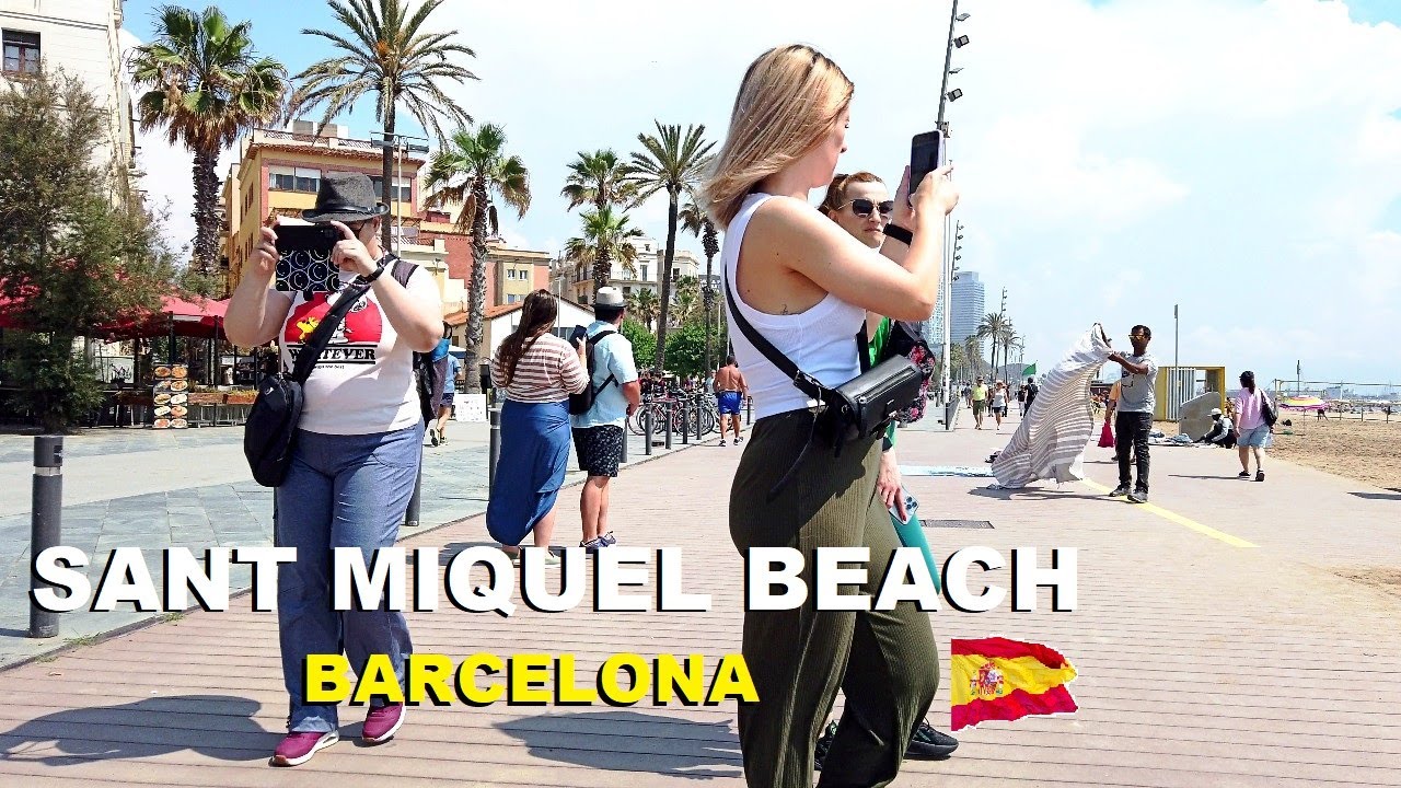 Barcelona Beach ⛱ Paseo Maritimo Barceloneta 🌡️+28°C🌞 June 2023 Spain 4K