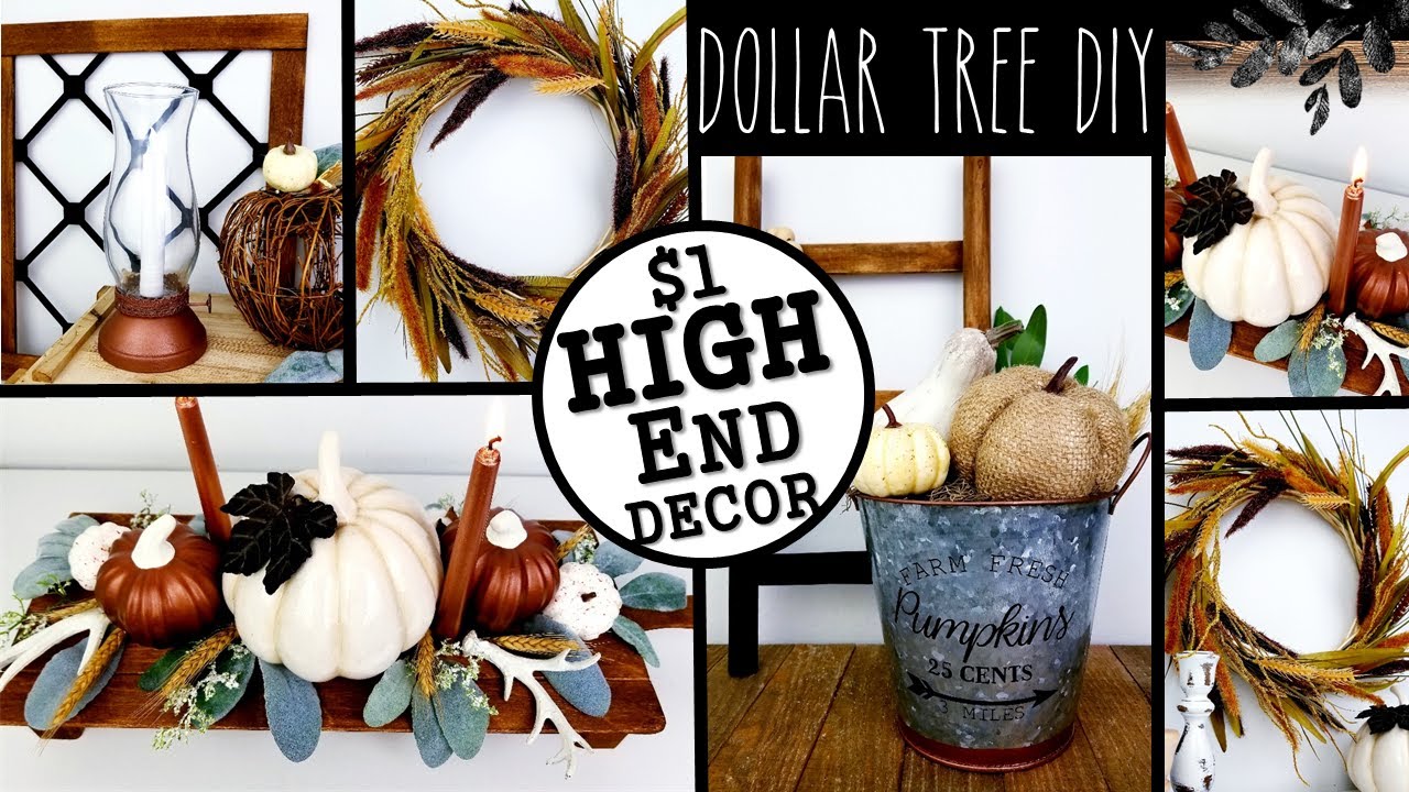 HIGH END HOME DECOR  IDEAS | $1 FALL DOLLAR TREE DIY'S | MODERN FALL DECOR