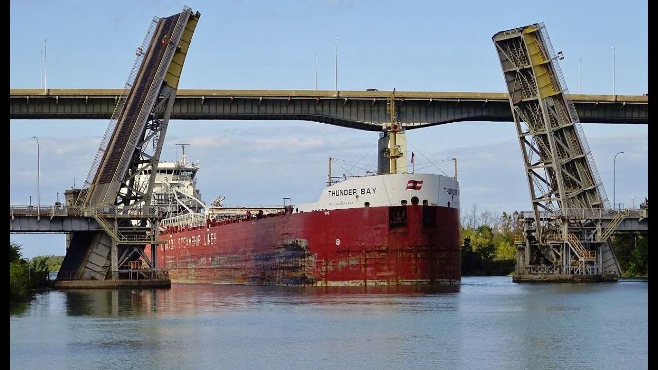 Ship THUNDER BAY Raised at Lock 3, Welland Canal, 2019