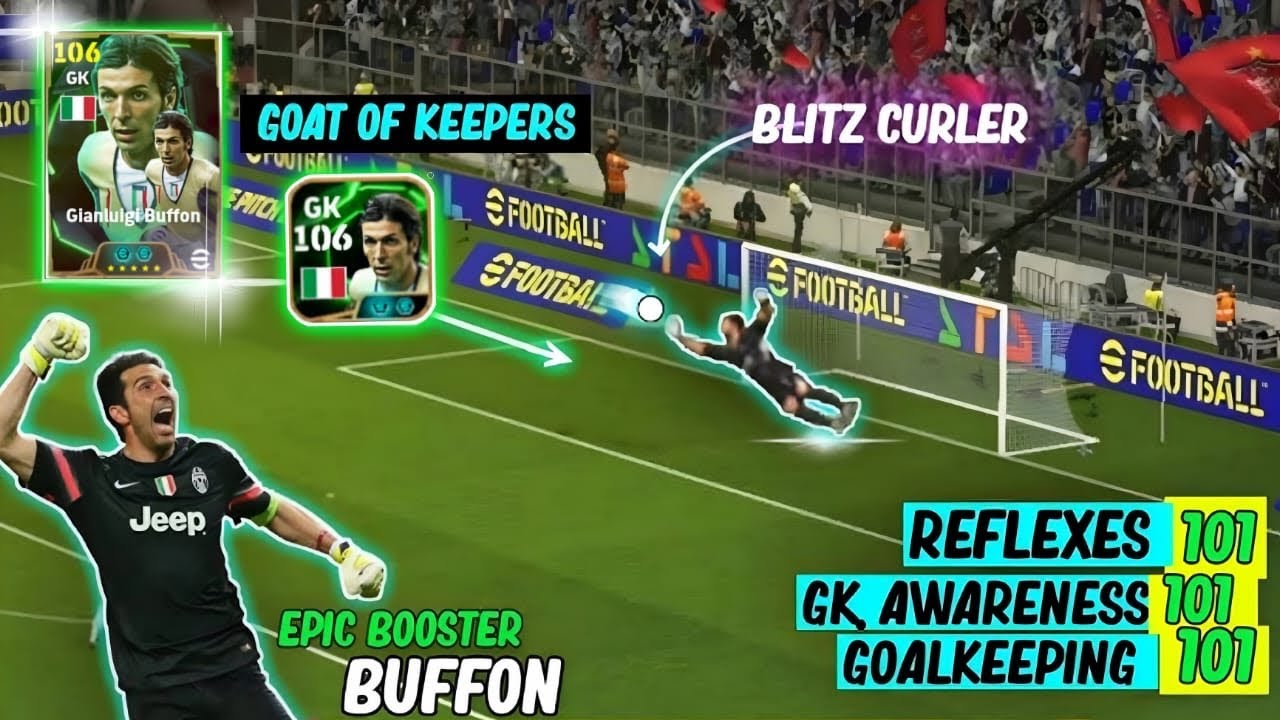 Review 106 Prime BUFFON🥶Epic Double Booster Card -The Best GK in eFootball 2025...? 🧤🔥